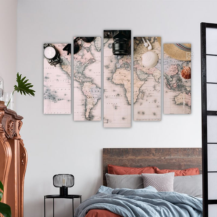 Vintage map of continents