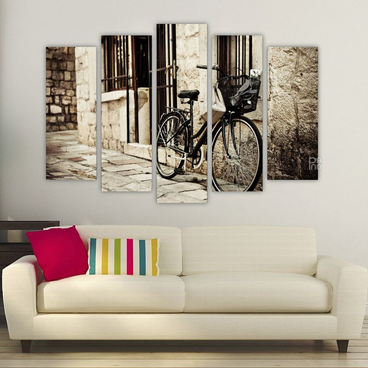 Bicycle on a cobblestone street