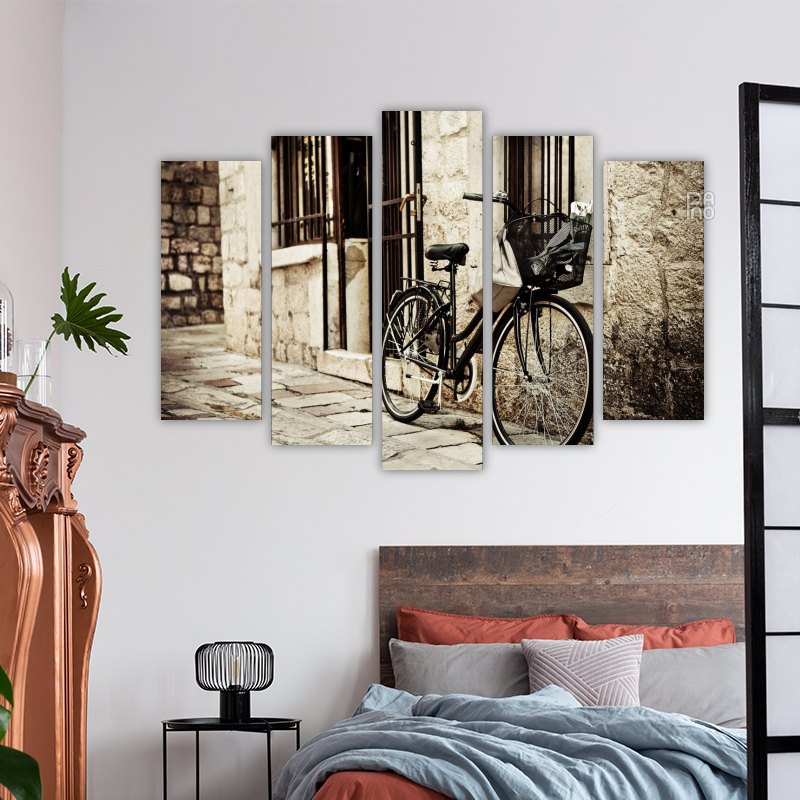 Bicycle on a cobblestone street