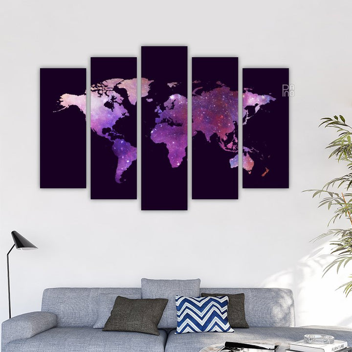 Abstract multicolored world map