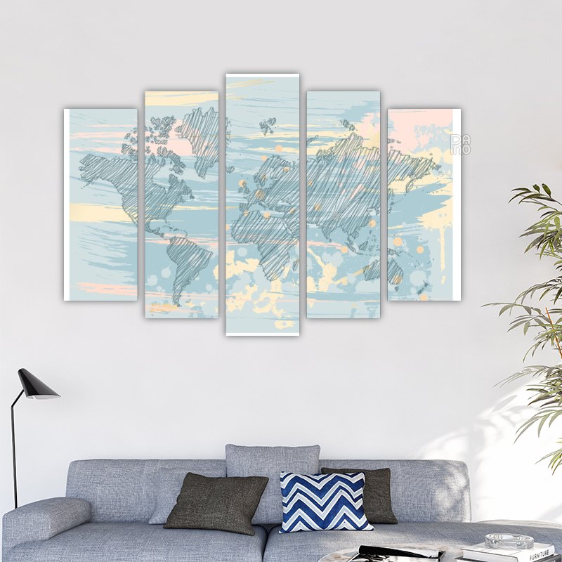 World map in blue