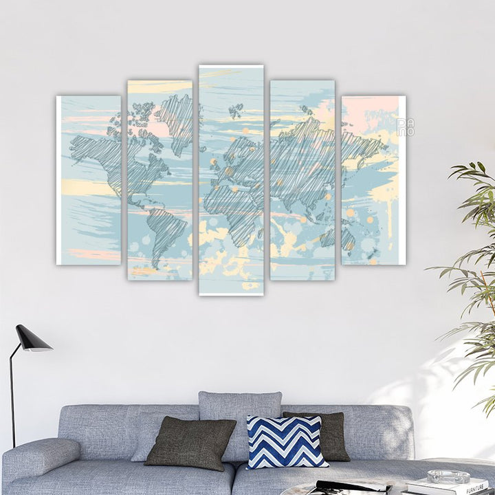 World map in blue