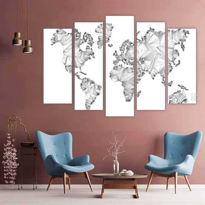Abstract map of the continents