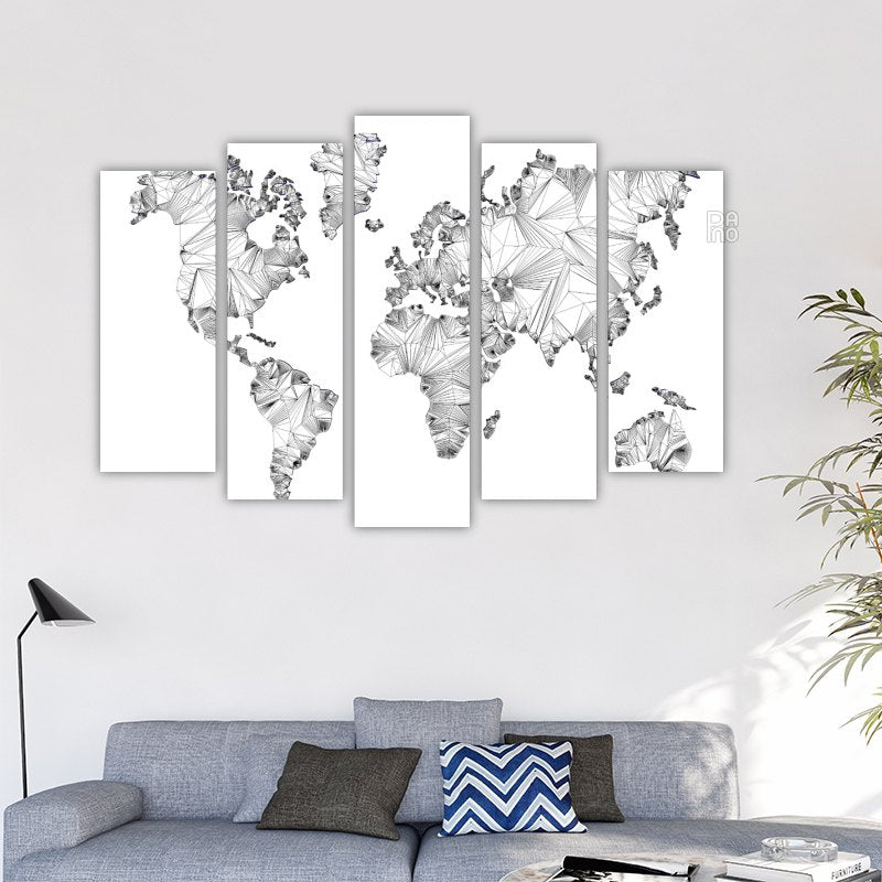 Abstract map of the continents