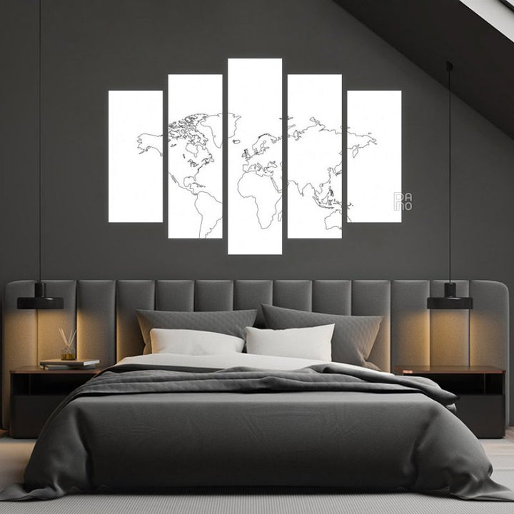World map on a white background
