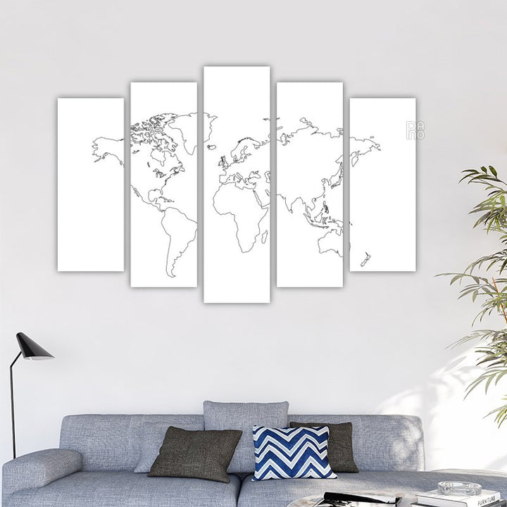 World map on a white background