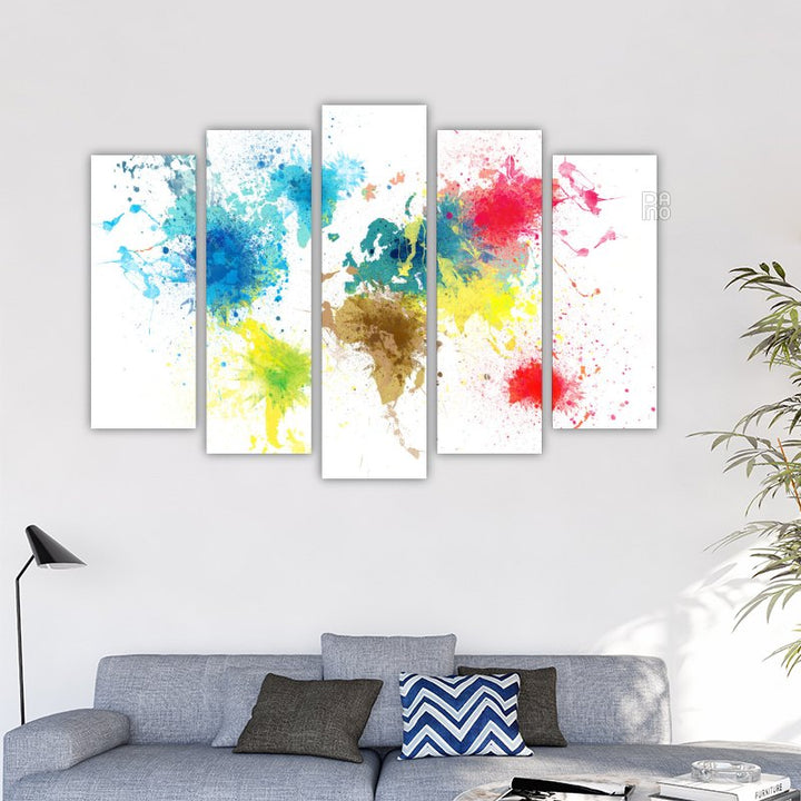 World map with paint splashes