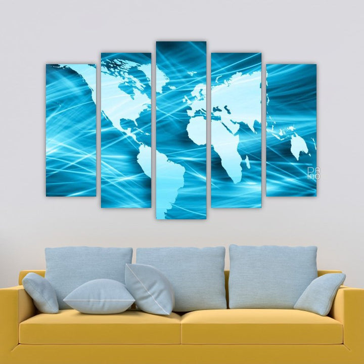 World map on a technological background