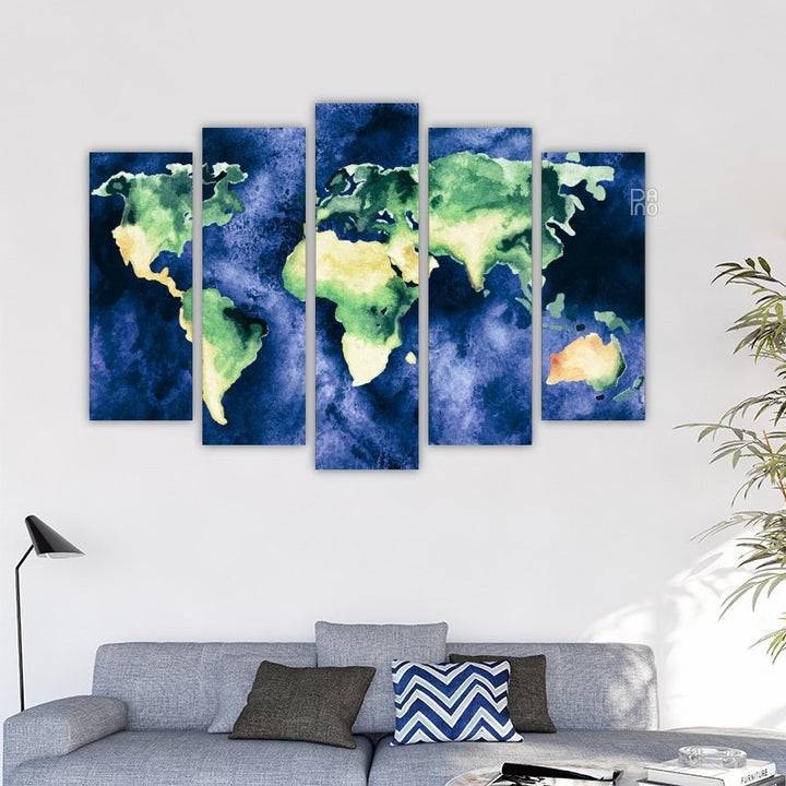 Watercolor world map