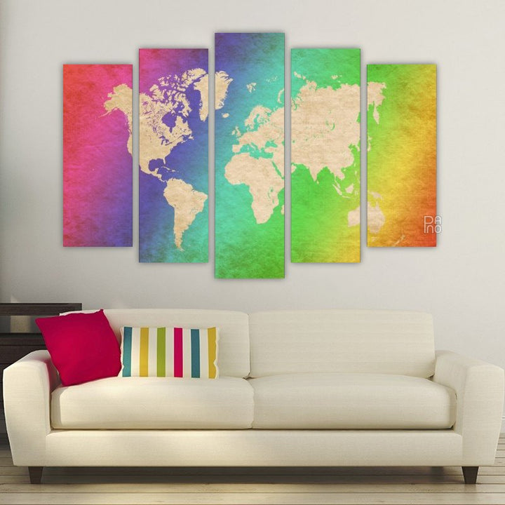 World map on a colorful background