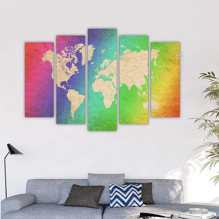 World map on a colorful background