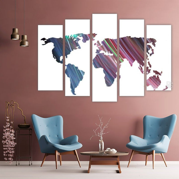 World map with abstract lights