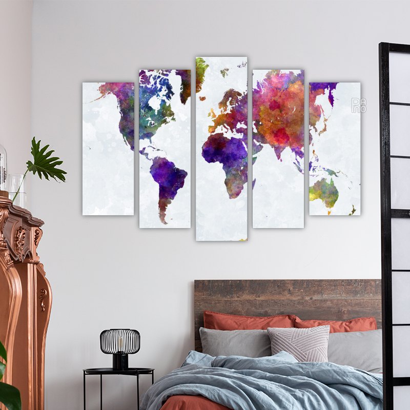 Watercolor world map