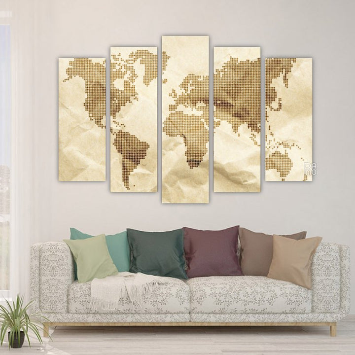 World map made of dots