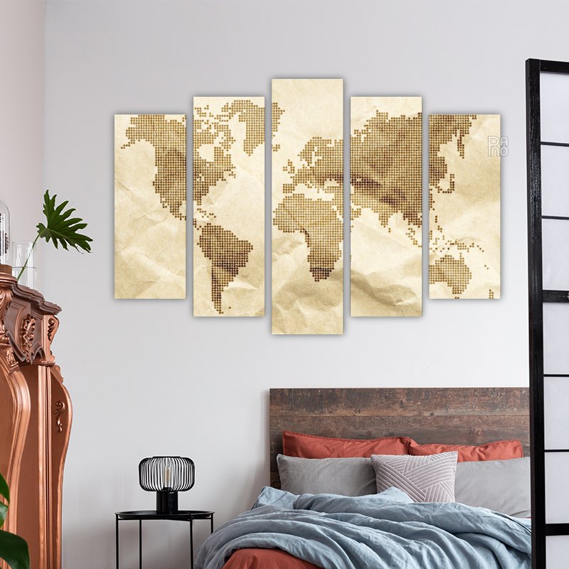 World map made of dots