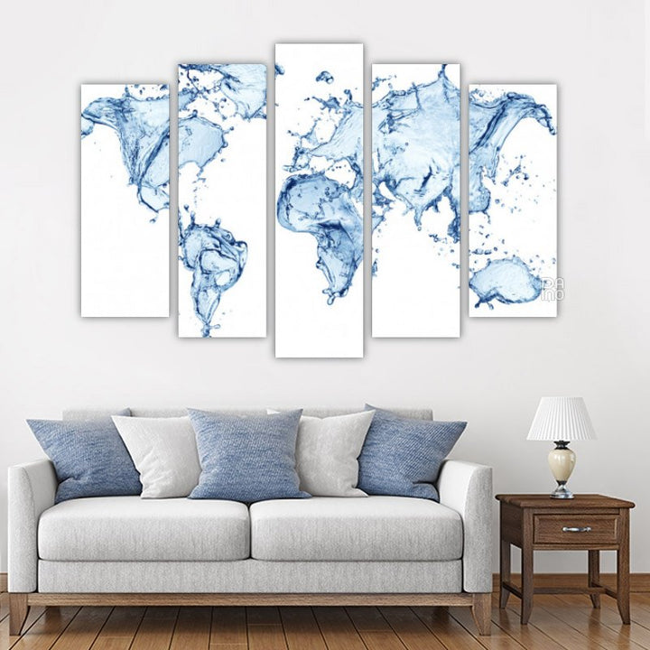 World map made of water splashes
