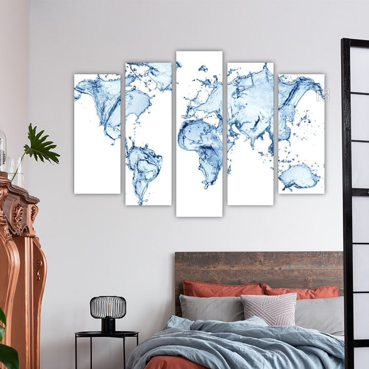 World map made of water splashes