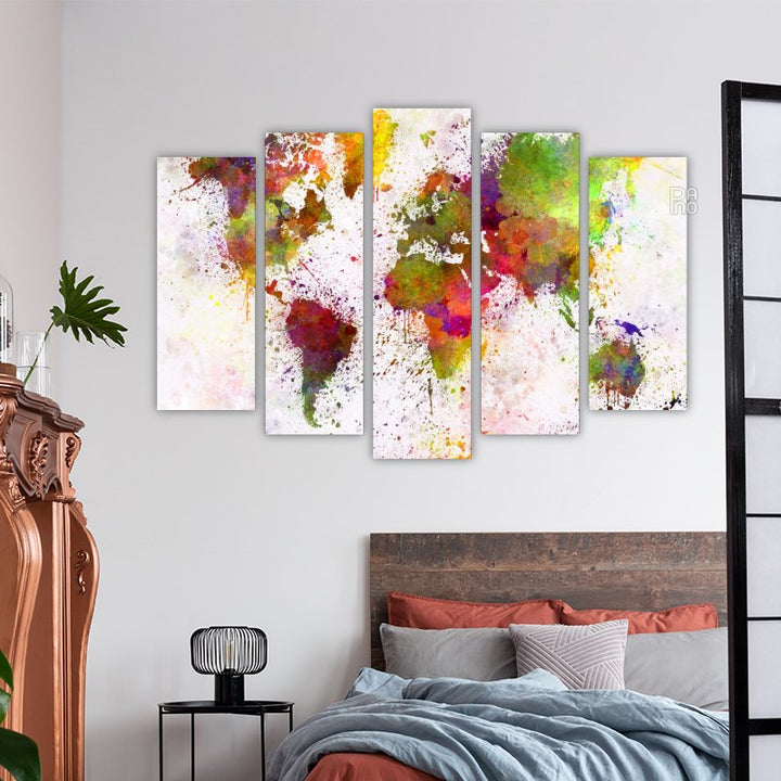 Bunte Weltkarte in Aquarell