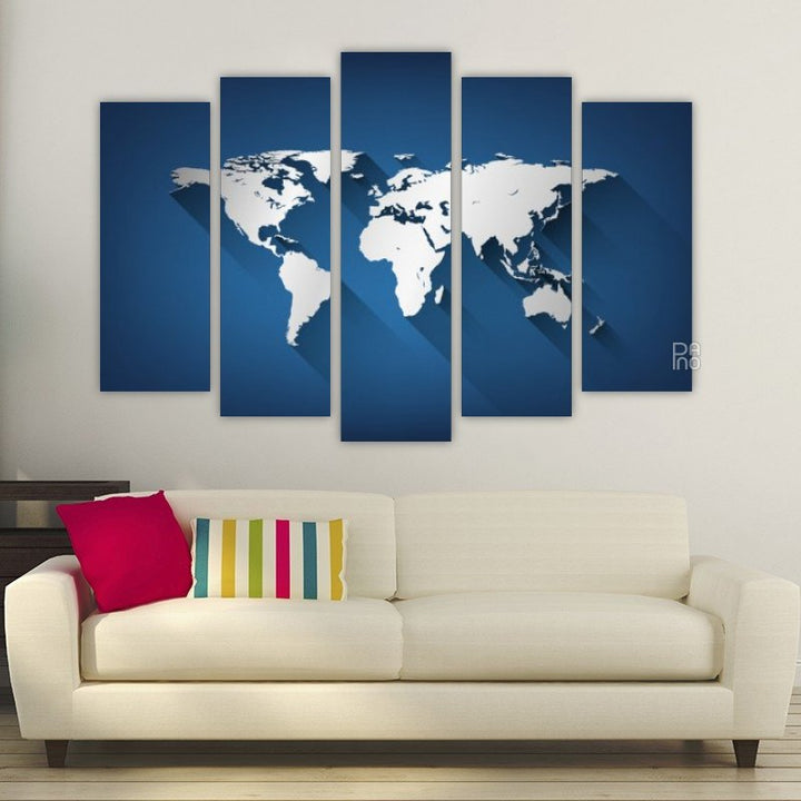 World Map with Light and Shadow