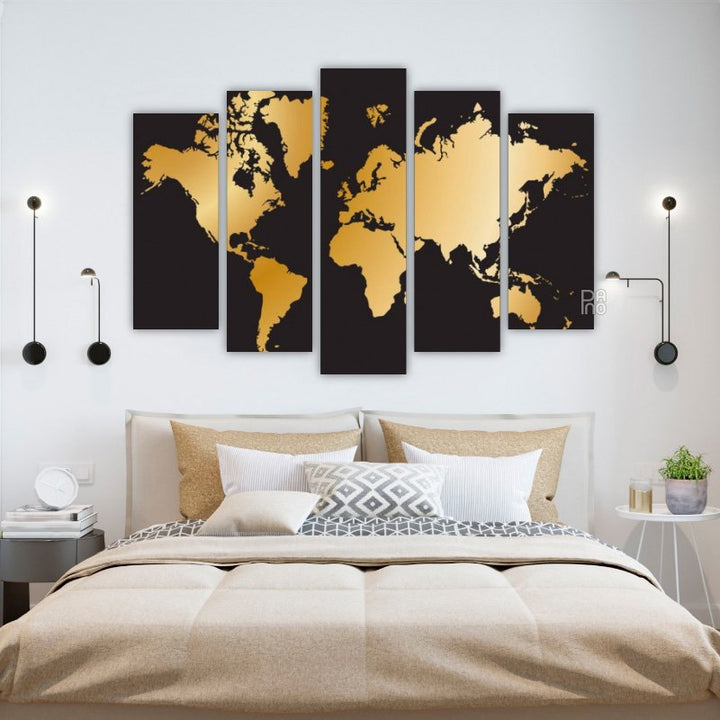 Goldene Weltkarte