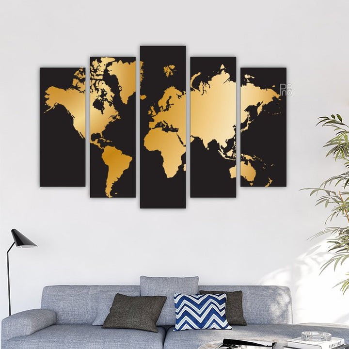 Goldene Weltkarte