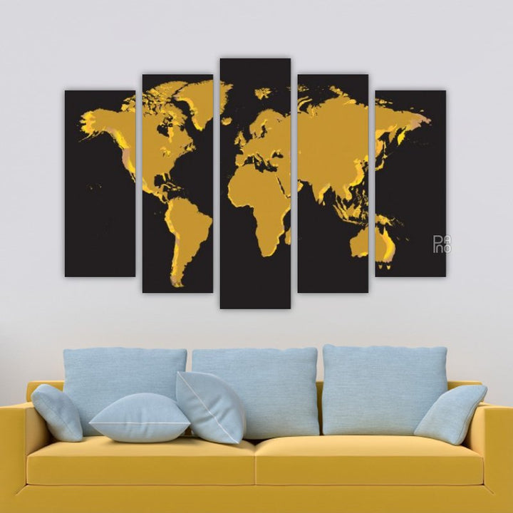 World Map in Gold