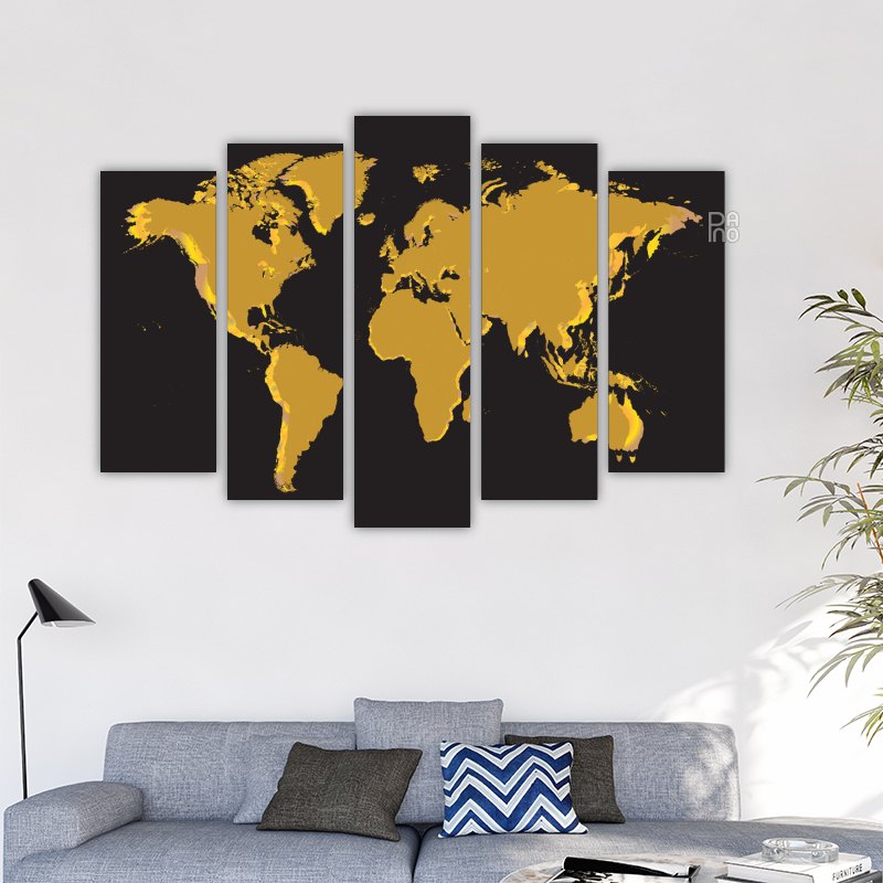 World Map in Gold
