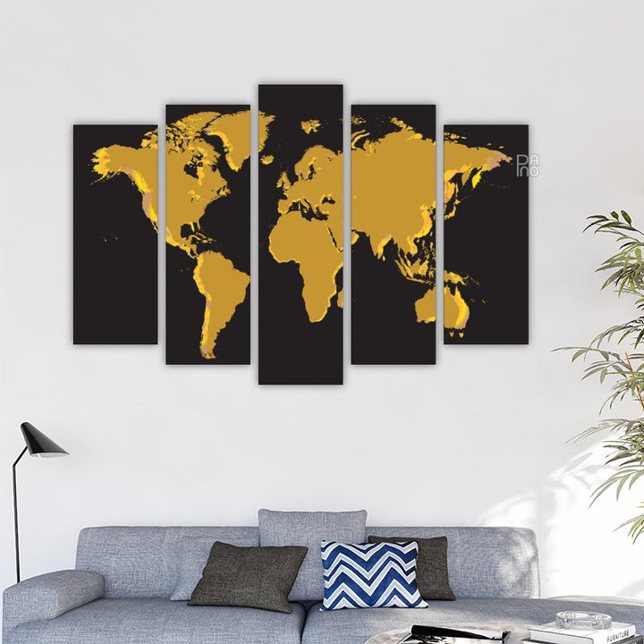 World Map in Gold