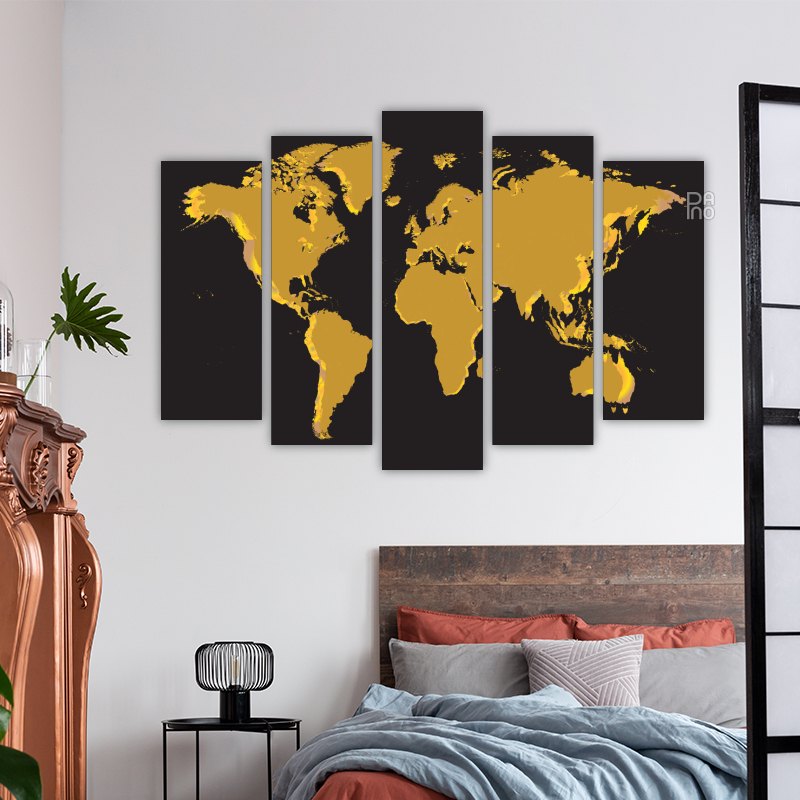 World Map in Gold