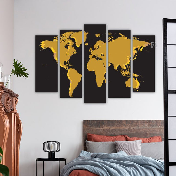 World Map in Gold