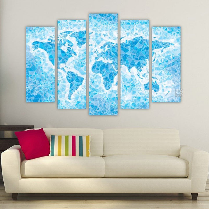Abstract World Map in Blue