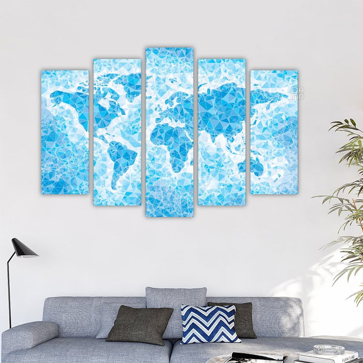 Abstract World Map in Blue