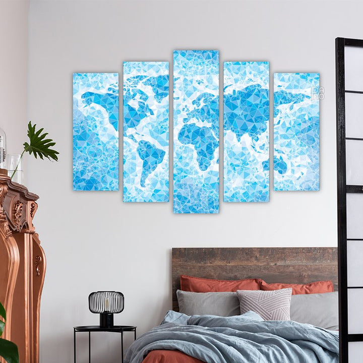 Abstract World Map in Blue
