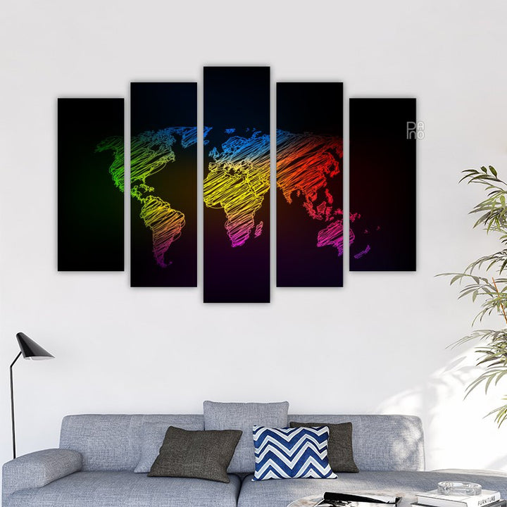 Bunte Skizze der Weltkarte