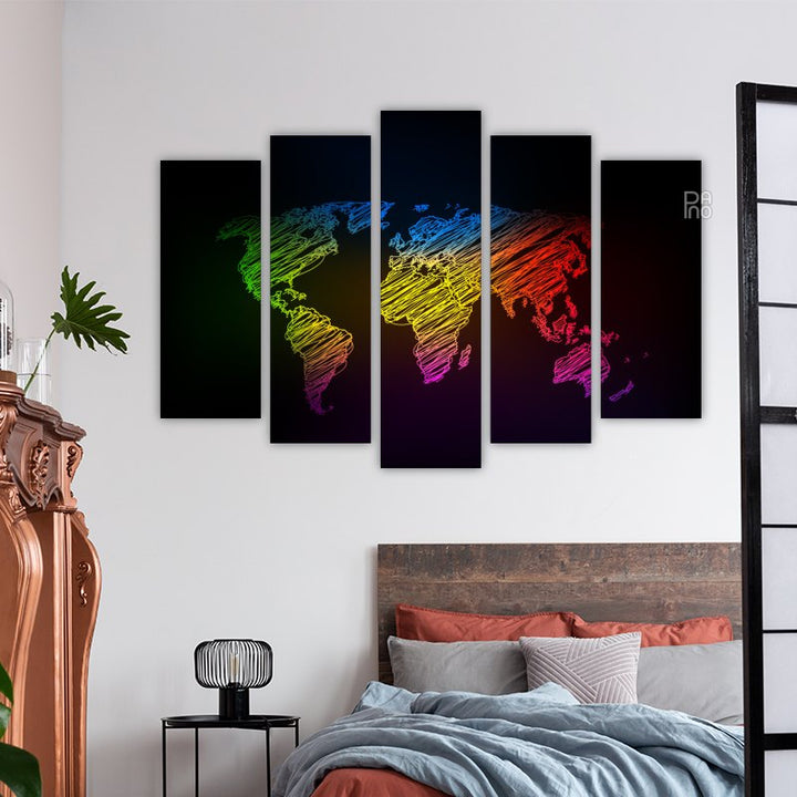 Bunte Skizze der Weltkarte