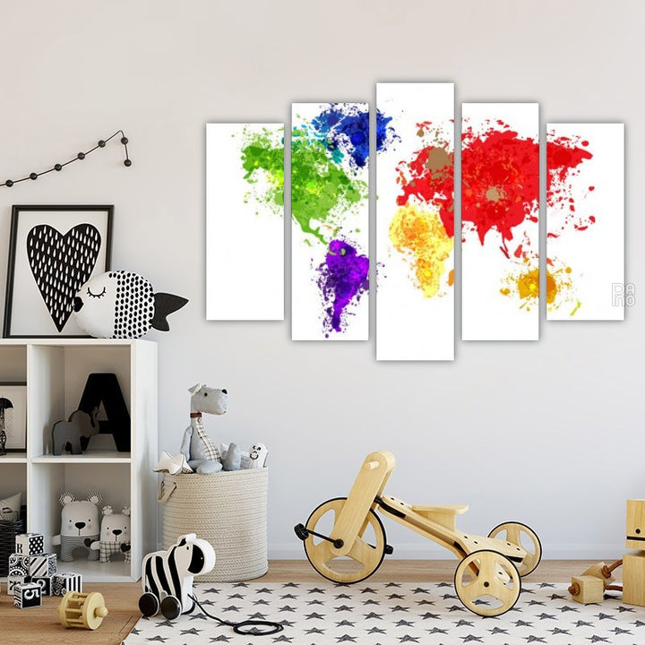 World Map of Colorful Spots