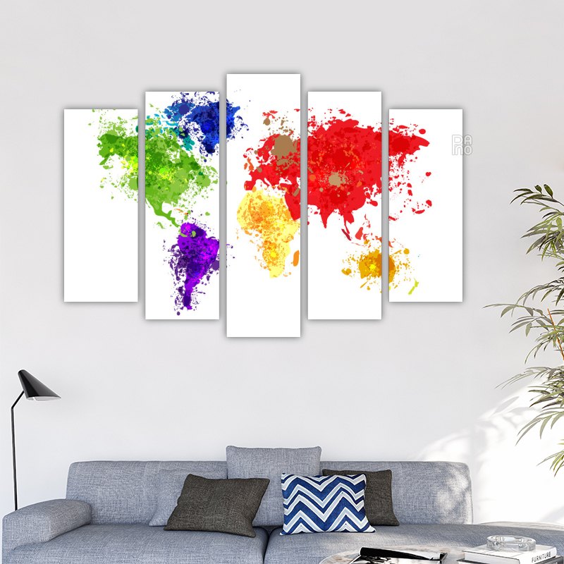 World Map of Colorful Spots