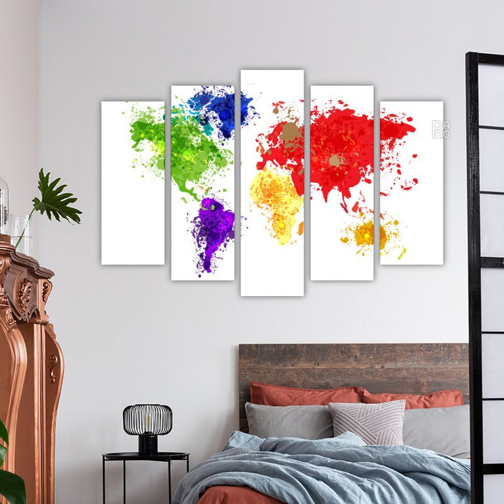 World Map of Colorful Spots
