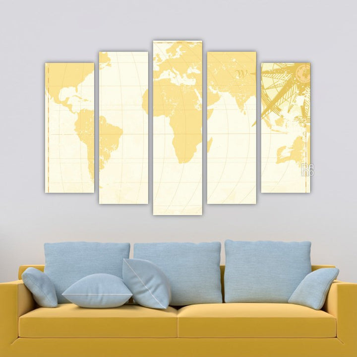 World Map in Yellow
