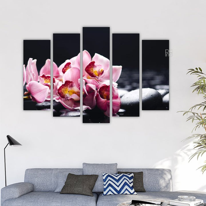 Orchid with Black Stones