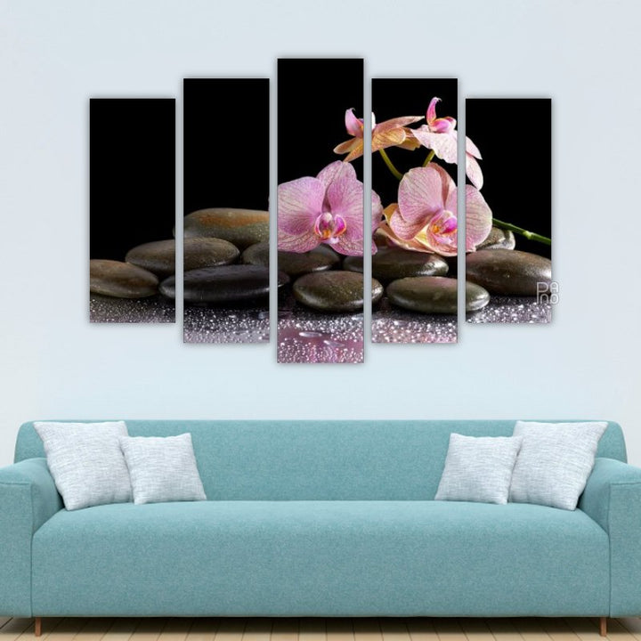 Spa Stones and Orchid Flower