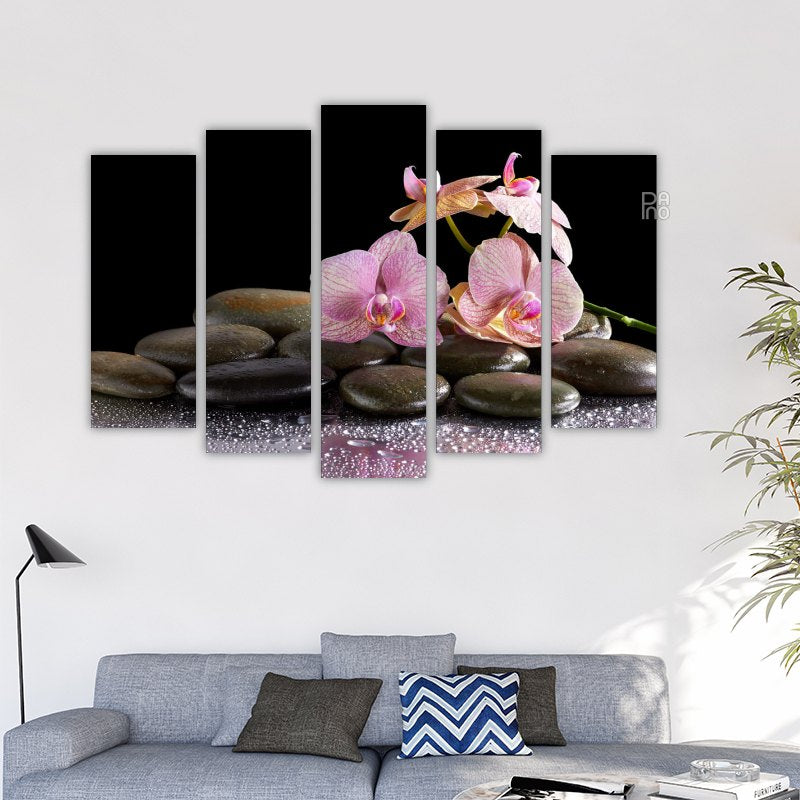 Spa Stones and Orchid Flower