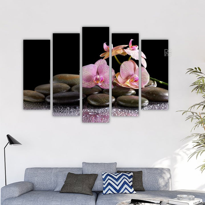 Spa Stones and Orchid Flower