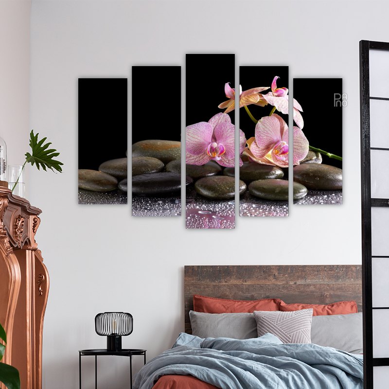Spa Stones and Orchid Flower