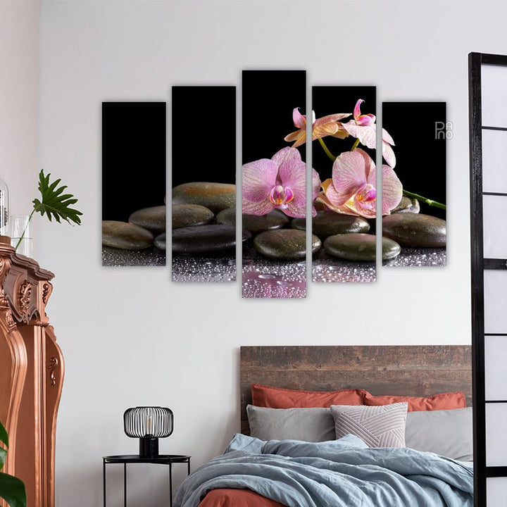 Spa Stones and Orchid Flower