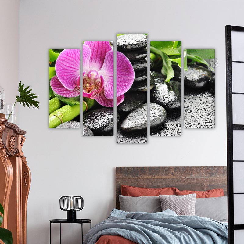 Pink Orchid with Bamboo