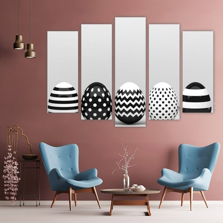 Black and white Easter eggs