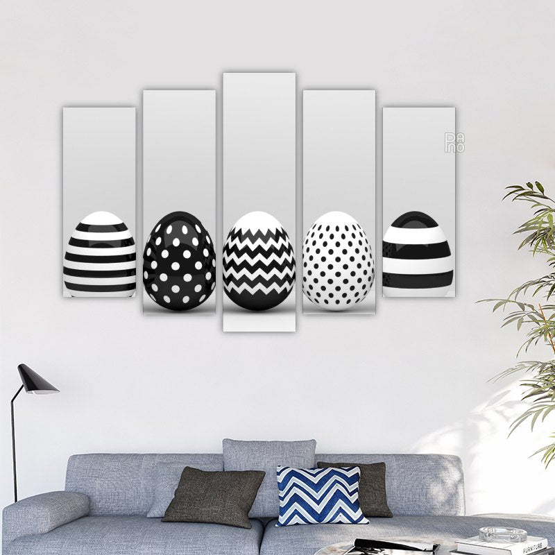 Black and white Easter eggs