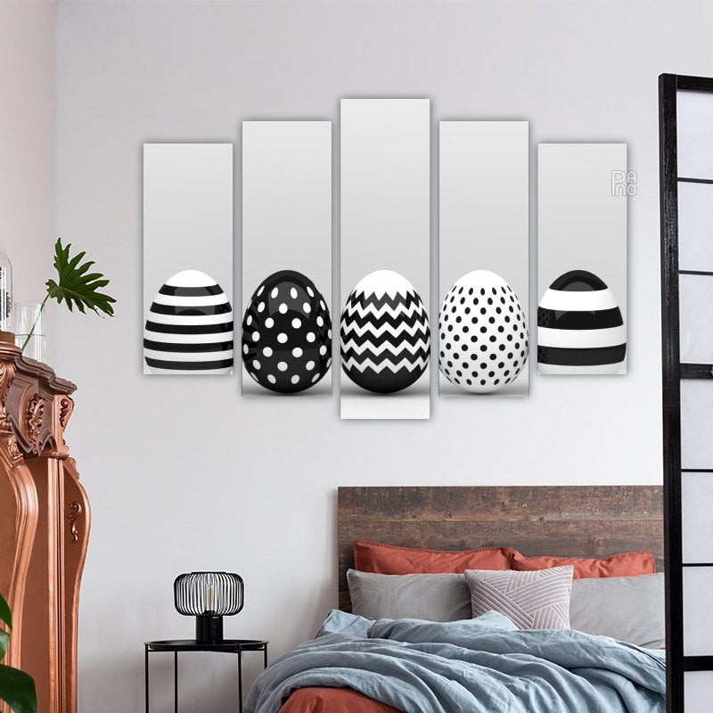 Black and white Easter eggs