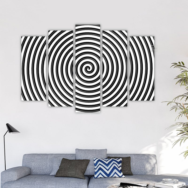 Black and white hypnotic circle